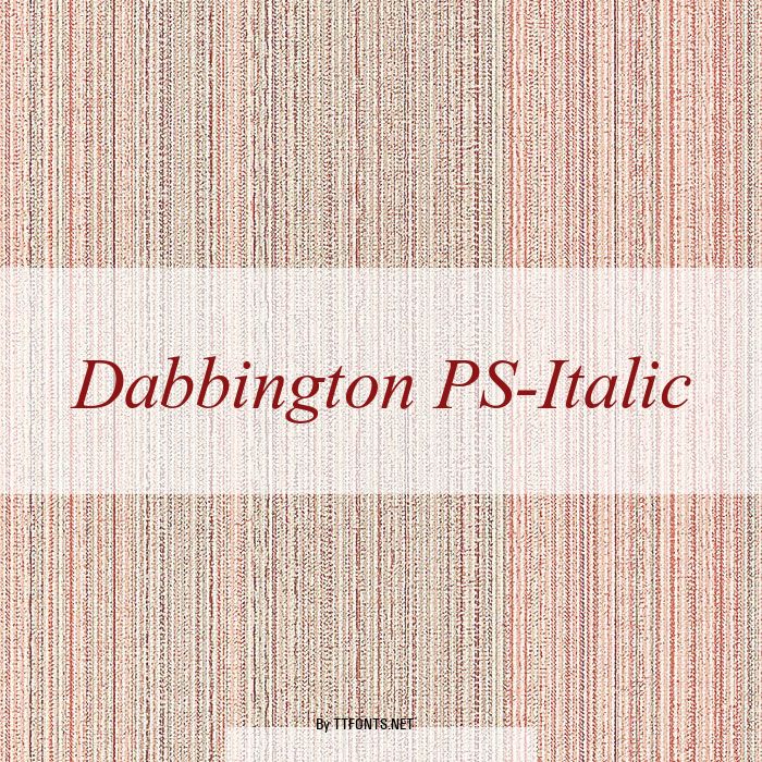 Dabbington PS-Italic example